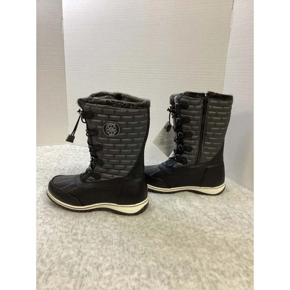 Totes Liz Womens‎ Black Quilted Faux Fur Winter Snow Boots Wide Width 7W New